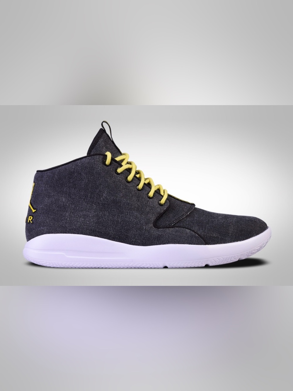 Men's Jordan Eclipse Chukka Dark Gray High-Top Casual Sneakers with Yellow Laces